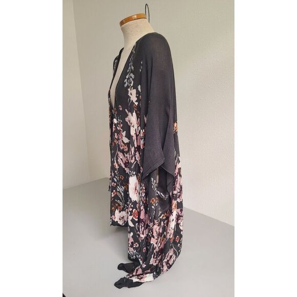 Maurices Moody Floral Lightweight Kimono Soft Rayon Lounge Girl Era One Size - Picture 7 of 8